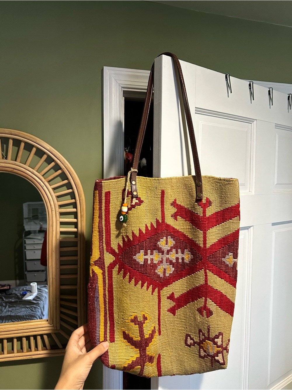 Turkish Wool Kilim Purse, Tote, Boho, Hippie, Free People, Anthology